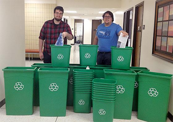 recycling bins